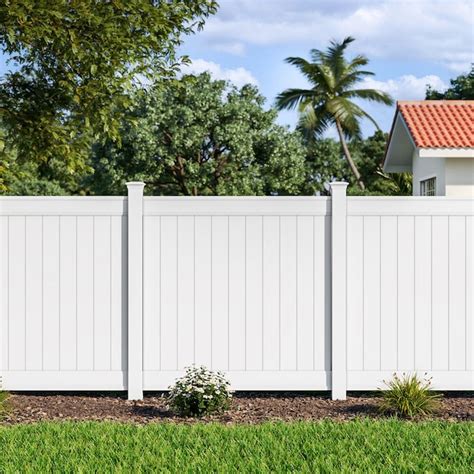 Freedom Everton 6 Ft H X 6 Ft W White Privacy Vinyl Flat Top Fence