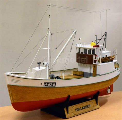 Follabuen 125 Scale Norwegian Fishing Boat Wood Model Kit Toys