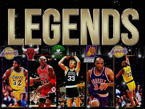Five Nba Legends Basketball Player Poster Hd Wallpaper Wallpaper Flare