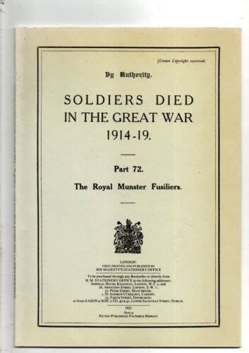 Soldiers Died In The Great War 1914 1919 The Royal Munster Fusillers
