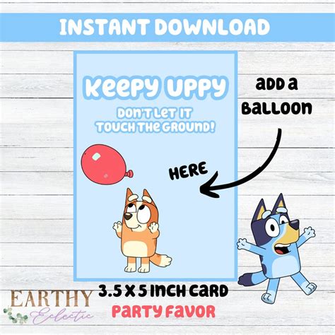 Bluey Keepy Uppy Party Favor Printable Bluey Birthday Games Etsy