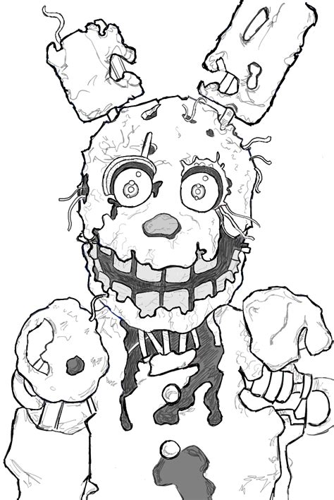 How To Draw Springtrap From Five Nights At Freddy S 3 Step By Step
