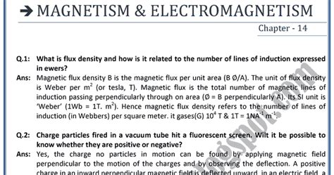 Adamjee Coaching Magnetism And Electromagnetism