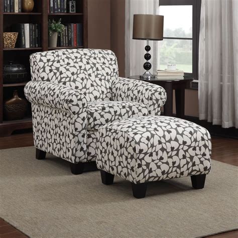 One of the elegant patterned living room chairs which will surely enhance the look of the room. Handy Living Mira Gray Modern Floral Arm Chair and Ottoman ...