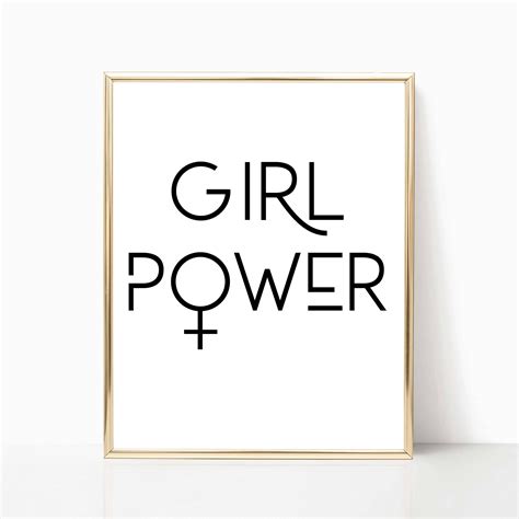 Girl Power Sign Print Feminist Printable Protest Poster Etsy