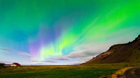 Aurora Borealis Northern Lights Green Stars Hd Wallpaper