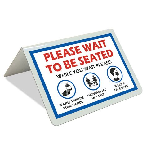 Please Wait To Be Seated Tent Sign Claim Your 10 Discount