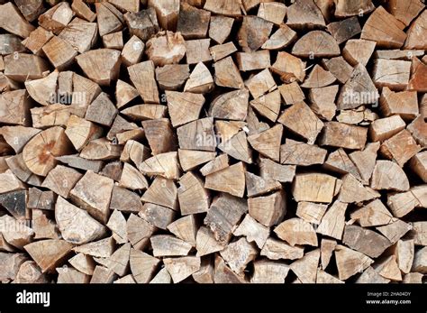 Pile Of A Dry Chopped Firewood Logs Pattern Stock Photo Alamy