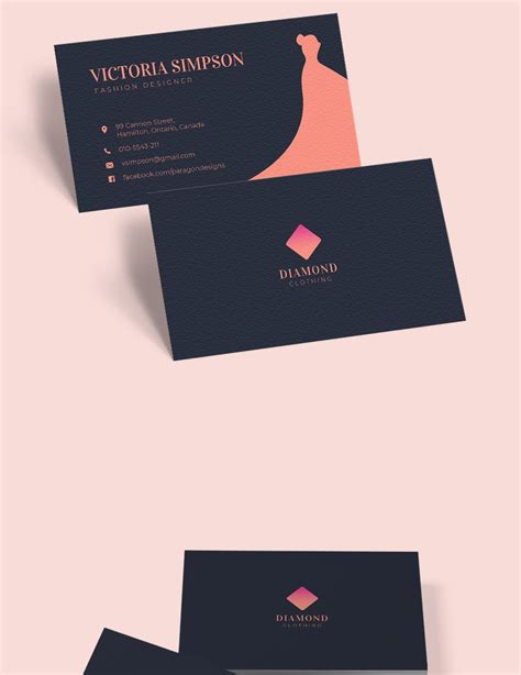 Simple Fashion Designer Business Card Template In Word Psd Pages