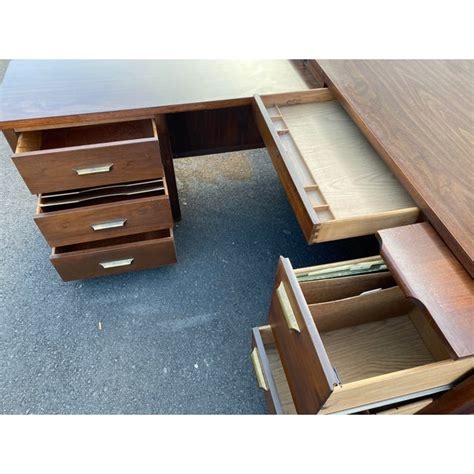 Jofco Vintage Mid Century Modern L Shape Desk With Return Chairish