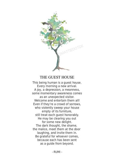 The Guest House Rumi Poem Something To Live By Reminder