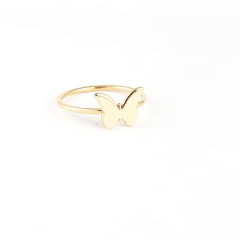 Butterfly Ring In Solid Gold Talu Rockngold