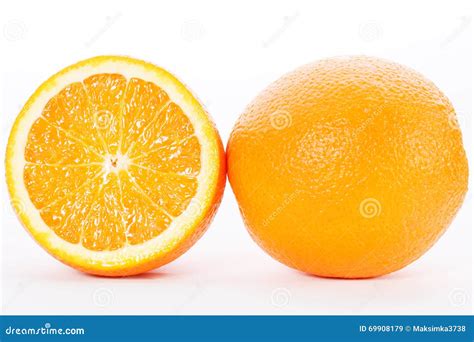 Halves Of An Orange On A White Background Stock Image Image Of Lose