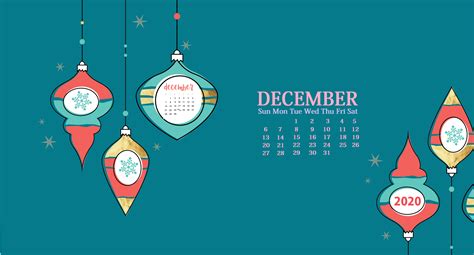 Free December 2020 Desktop Calendar Wallpaper
