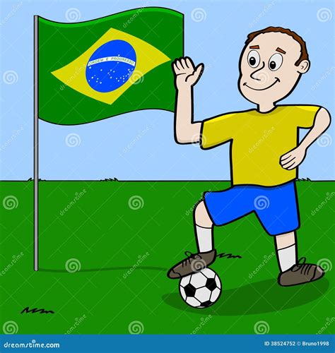 Brazilian Soccer Player Stock Vector Illustration Of Happy 38524752