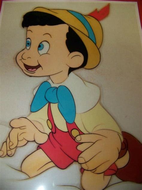 Pinocchio As A Real Boy Production Cel 1940 Animation Copy On Clear