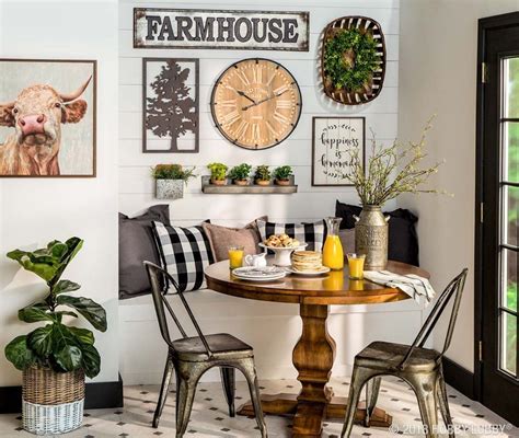 The dining nook of your dreams is a few farmhouse focal pieces away! Find wow-worthy wall art ...