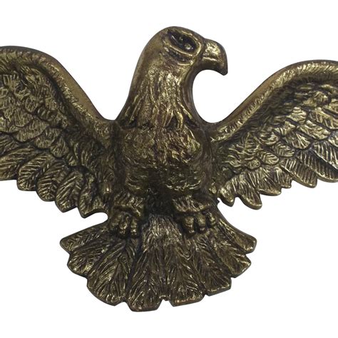 mid century vintage brass cast metal eagle wall hanging from saltymaggie on ruby lane