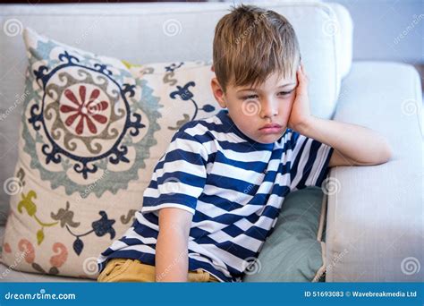 Tired Little Boy On The Couch Stock Image Image Of Cute Casual 51693083