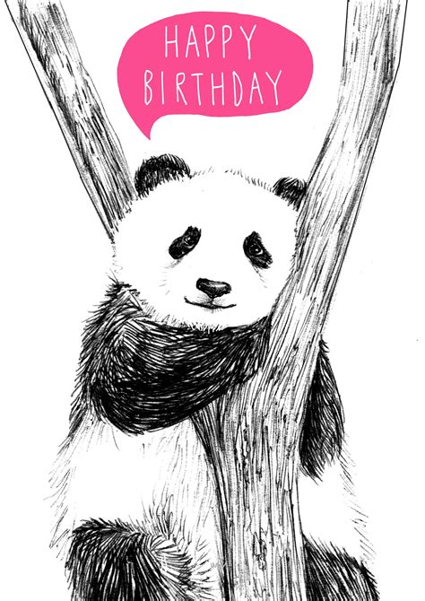 Happy Birthday Animals Panda Birthday Cards Happy Belated Birthday