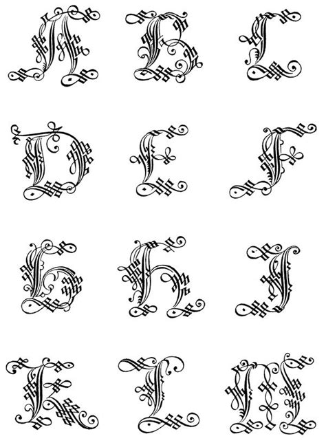 Gothic Letters A Z Italian Gothic Capitals 2 16th Century