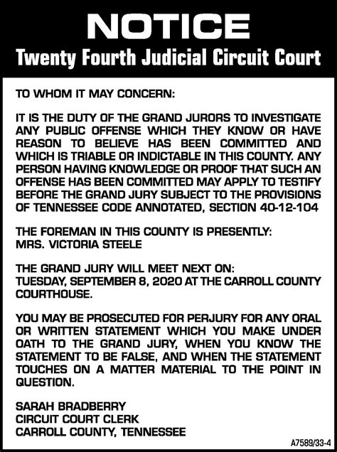Notice Twenty Fourth Judicial Circuit Court The Mckenzie Banner