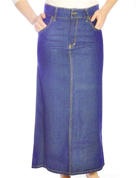 Women S Long Denim Skirt Modest Denim Skirts Kosher Casual