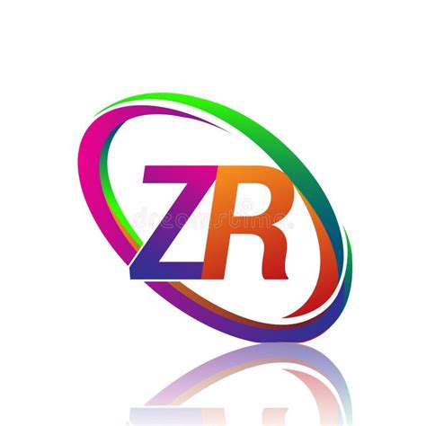 Letter Zr Logotype Design For Company Name Colorful Swoosh Vector Logo