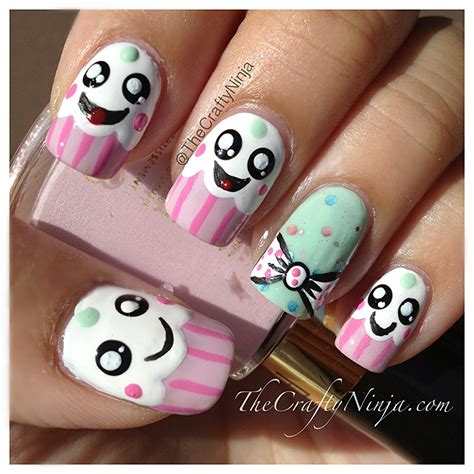 Kawaii Cupcake Nails I Draw These But Never On My Nails Im Gonna Try