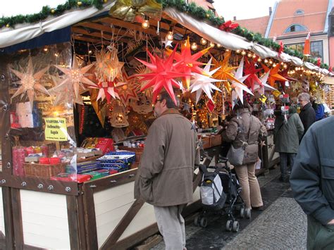 A Stand Selling Moravian Stars At The Bamberg Christmas Market 2009