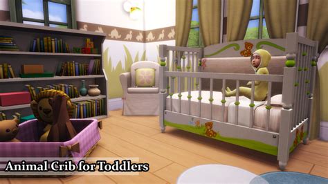 Lana Cc Finds Animal Crib For Toddlers Sims Baby Sims