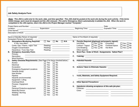 Job Hazard Analysis Form Fill Online Printable Fillable Blank Gambaran