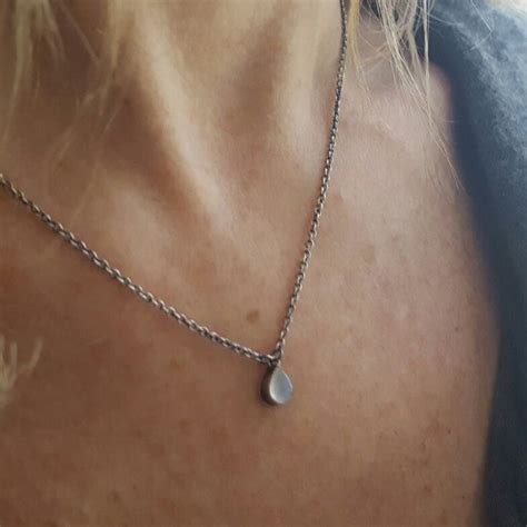 A Solitaire Raindrop Moonstone Necklace Solitairenecklace Artisan