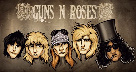 Aside from being the lead vocalist of the band. Learn How to Draw Guns N Roses, Music, Pop Culture, FREE ...