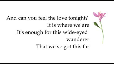 Can You Feel the Love Tonight Lyrics | Lily Colemann - YouTube