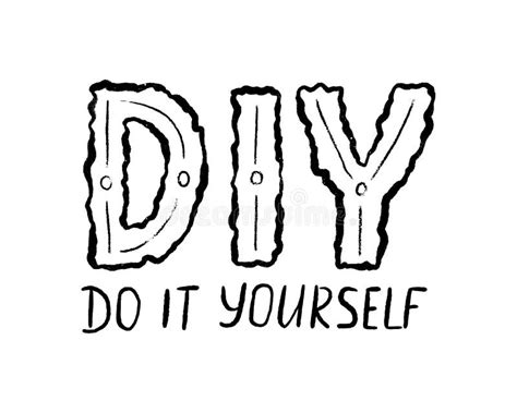 Diy Do It Yourself Lettering Abbreviation Logo On White Background