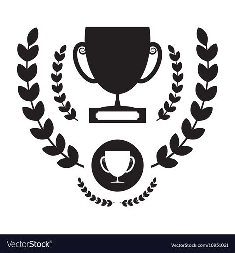 Win Cup Icon Winning Award Symbol Pictograph Vector Image