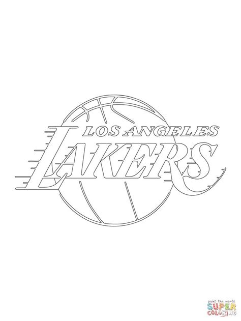 The Los Angeles Lakers Logo Is Shown In This Coloring Page