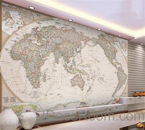 Classic Hd World Map 3d Wallpaper Wall Decals Wall Art