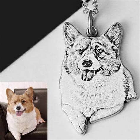 Personalized pet/cat/dog photo necklace 925 sterling silver pendant chain custom picture necklaces handmade gift for women/girls/wife/mother. Personalized Pet Necklace, Personalized Photo Necklace ...