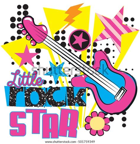 Little Rock Star Typography Graphic Print Stock Vector Royalty Free