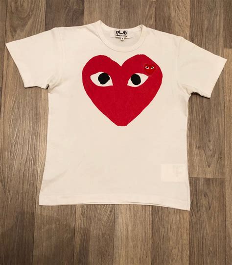 Comme Des Garcons Play Comme Des Gar Ons Play Double Heart Logo T Shirt