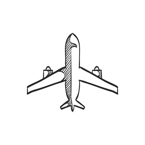 Hand drawn sketch icon airplane commercial 38053726 Vector Art at Vecteezy