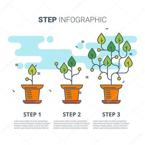 Paso Infografía Con Plantas Concepto En Crecimiento Ilustración De