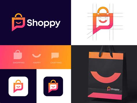 Dribbble Online Shopping Ecommerce Logo Design Happy Shopping Logo