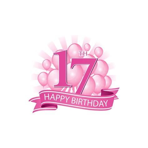 Happy 17th Birthday векторные изображения Happy 17th Birthday
