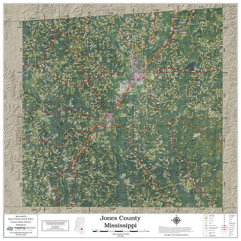 Jones County Mississippi 2024 Aerial Wall Map Mapping Solutions