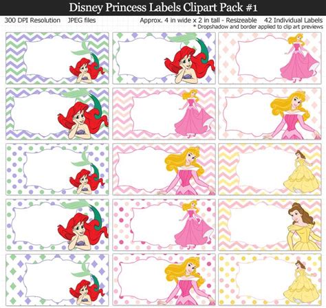 90 Disney Princessess Personalised Name Stickerslabels Address Labels