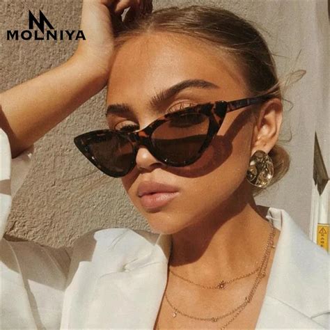 buy molniya cute sexy retro cat eye sunglasses women small black white 2019