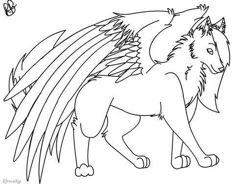 Female Winged Wolf Coloring Pages Coloring Pages